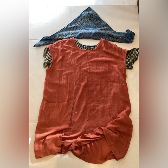 Cosmo'swomen's rust coloured cotton top/tunic Xl - Picture 8 of 12